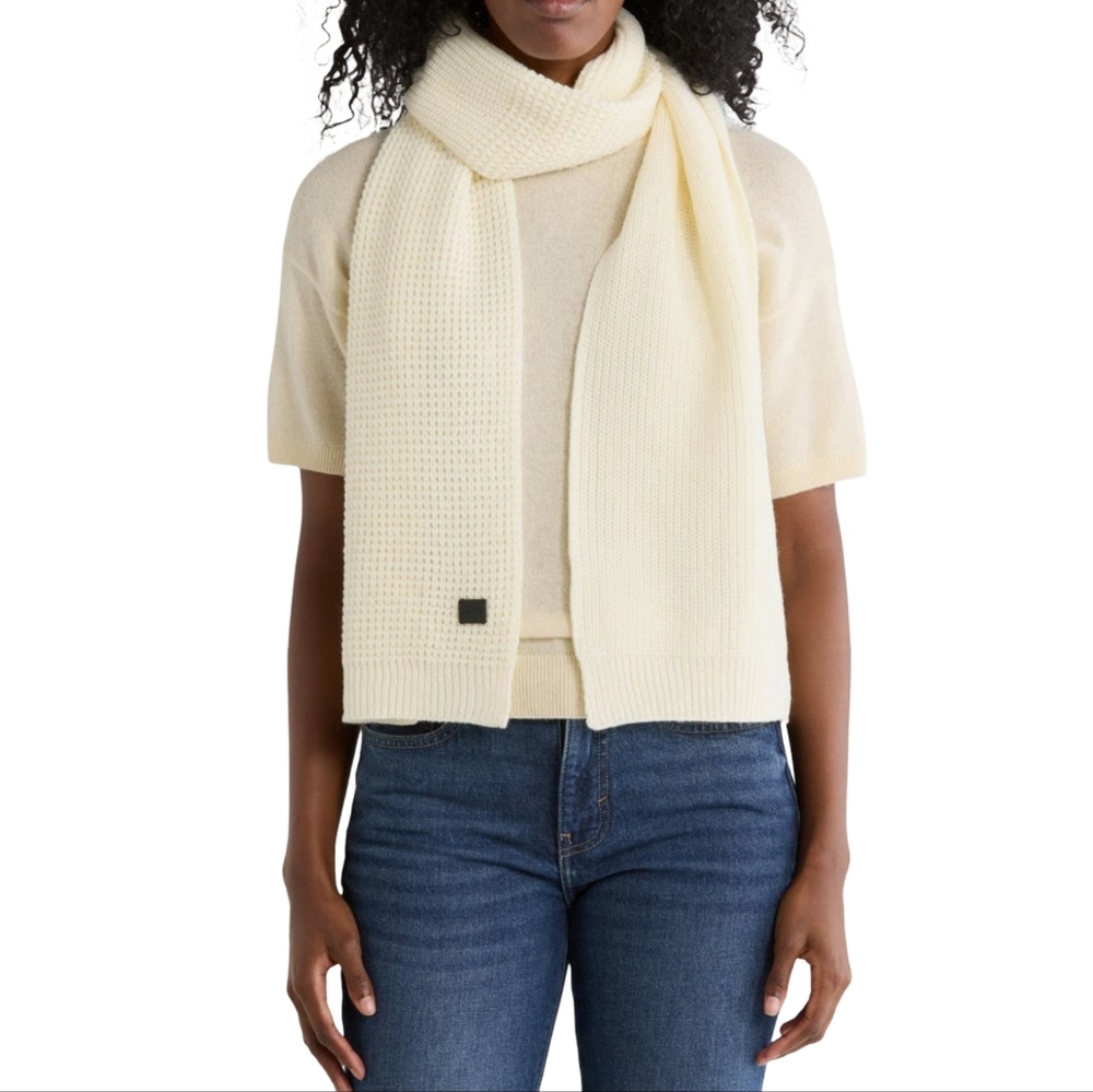 AllSaints Rib Mix Scarf Chalk NWT